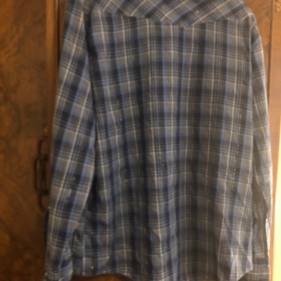 Vintage Stage II Western Plaid lightweight Pearl Snap Shirt Fancy sparkle 16 34 - Picture 6 of 15